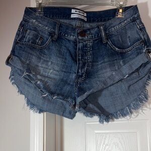 One Teaspoon Dark Blue Jean Shorts
